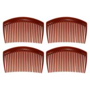 Unique Bargains Durable 4 Pieces Classic Side Clip Hair Comb, Teeth Hair Combs Hair Clip Comb, 3" Plastic Brown
