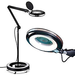 Lightview LED Floor Lamp with Rolling Base - 5 Diopter - Black