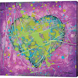 Great Art Now Emotions Green Heart by Britt Hallowell 12-Inch x 12-Inch Canvas Wall Art