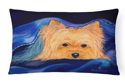 Multicolor Caroline's Treasures CK1247PW1216 Yorkshire Terrier Spring Canvas Fabric Decorative Pillow 12H x16W