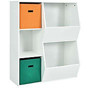 Slickblue Kids Toy Storage Cabinet Shelf Organizer -White