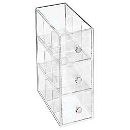 mDesign Plastic Kitchen Storage Tea Organizer, 3 Drawers - Clear