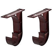 Unique Bargains Curtain Rod Bracket Curtain Rod Holders Hooks for Wall Curtain Rod Hangers, 1-inch Drapery Curtain Rod Hook Shape Ceiling Bracket Burgundy 2pcs