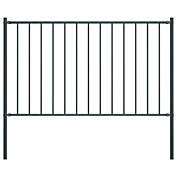 Home Life Boutique Fence Panel with Posts Powder-coated Steel 5.6&#39;x3.3&#39; Anthracite