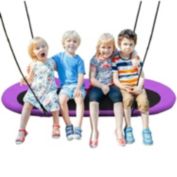 Slickblue 60 Inch Saucer Surf Outdoor Adjustable Swing Set-Purple