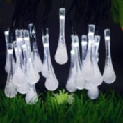 Decor 30LED Raindrop Solar String Lights, White