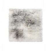 HomeRoots Decor 100% Sheepskin Chair Seat Pad 17"X17"- Gradient Grey