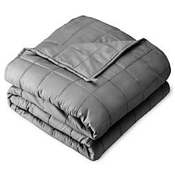 Bare Home Weighted Blanket for Adults and Kids - Premium Heavy Blanket - Nontoxic Glass Beads (Cotton  Light Grey, 48 in x 72 in - 15 lb)