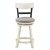 Home 2 Office Riverside 36.5 in. White High Back Wood and Metal 24 in. Bar Stool