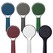 Wide colorful handheld shower head with siliconer grip 6 colors (White)