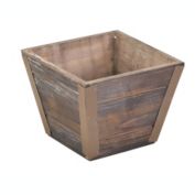 Cheungs Home Decorative FP-3502 Wooden Square Pot with Metal Band
