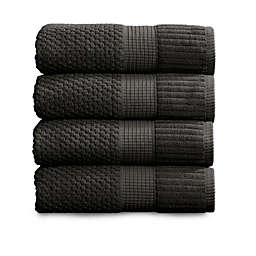 NY Loft Dark Grey 4 Pack Bath Towel, 100% Cotton Super Soft and Absorben Bath Towels 30