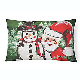 Santa Sleeping with Chow Chow Dogs Christmas Pillow 14x14 