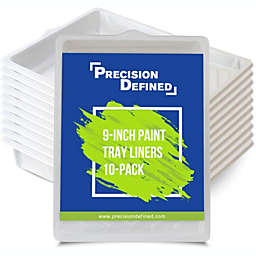 Precision Defined Supreme 9-Inch Paint Tray Liners (10 Pack), Ridged Edges