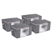 Unique Bargains Home Clothes Storage Bags 4pcs, Comforters Storage Bags Closet Organizers for Clothes Blankets Bedding, Grey