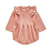 Laurenza&#39;s Baby Toddler Infant Pink Knit Ruffle Romper