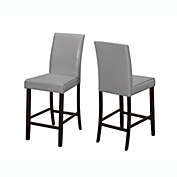Contemporary Home Living Set of 2 Gray and Brown Leather Look Contemporary Dining Chairs 40&#39;&#39;