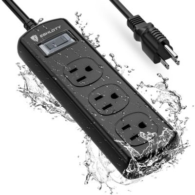 ESHLDTY Outdoor Power Strip, 6 FT, Black