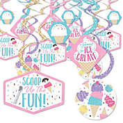 Big Dot of Happiness Scoop Up the Fun - Ice Cream - Sprinkles Party Hanging Decor - Party Decoration Swirls - Set of 40