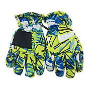 Kitcheniva 21cm Kids Winter Knit Men Women Waterproof Skiing Gloves, Yellow Pattern