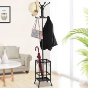 Yaheetech Metal Standing Coat Hat Rack with Umbrella Holder