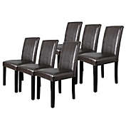 Kitcheniva Set of 6 Dining Room Brown Parson Chairs