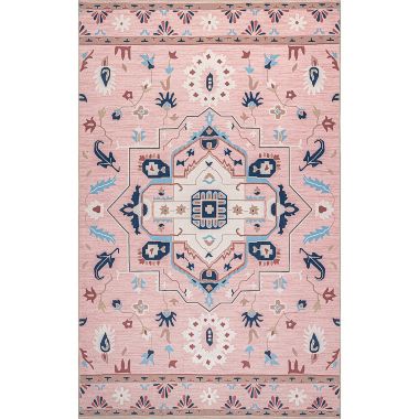 nuLOOM Roxanna Machine Washable Boho Floral Area Rug. View a larger version of this product image.