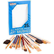 U.S. Art Supply 25-Piece All-Purpose Artist Paint Brush Set - Round, Flat, Foam Paintbrushes, Use with Acrylic, Oil, Watercolor for Painting Canvas