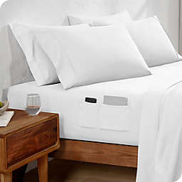 Bare Home Side Pocket Sheet Set - 1800 Ultra-Soft Microfiber Bed Sheets - Double Brushed - Dual Pocket - Deep Pocket - Bedding Sheets & Pillowcases  (Full - White)