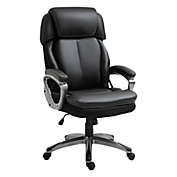 Vinsetto High Back Ergonomic Home Office Chair Computer Chair PU Leather Swivel Chair with Padded Armrests, Adjustable Height, Black