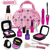 Infinity Merch Vanity Set with Glitter Cosmetic Bag Pretend Makeup Case