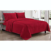 Luxury Elegance 4 Piece Full Size Extra Soft Velvet Touch Microplush Sheet Set - Red
