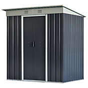Outsunny 6&#39; x 4&#39;  Backyard Garden Tool Storage Shed with Dual Locking Doors, 2 Air Vents & Strong Steel Construction