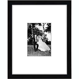 Americanflat 11x14 Picture Frame in Black - Displays 5x7 With Mat and 11x14 Without Mat - Composite Wood with Shatter Resistant Glass - Horizontal and Vertical Formats for Wall