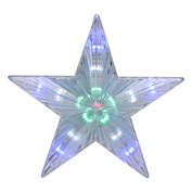 Kurt Adler 8.5" Clear Lighted Contemporary Tree Topper Star - Multi-Color Lights