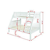 Donco Kids  Twin/Full Mission Bunk Bed White
