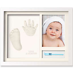New Baby Christening Gift Hand Footprint Inkless Prints Kit & Natural Pine Frame 