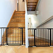 Stock Preferred Large Baby Gate with Swing Door For Doorway Stairs in Black