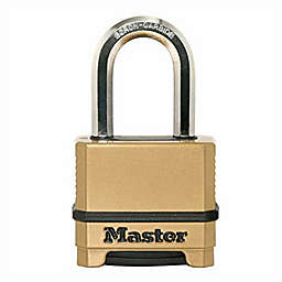 Master Lock M175XDLF Heavy Duty Outdoor Combination Lock, 1-1/2 in. Shackle, Brass Finish