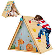 Costway Kids Climbing Triangle Playhouse Wooden Hideaway Play Set