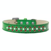 Mirage Pet Products Sprinkles Ice Cream Dog Collar Pearl and Red Crystals Size 12 - Emerald Green