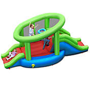 Slickblue Inflatable Dual Slide Basketball Game Bounce House Without Blower