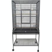 YML 1/2" Bar Spacing Aviary Cage 30L"x19W"x61H" With Stand in Antique Silver