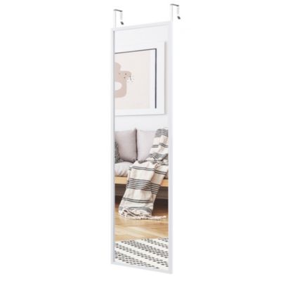 Gymax Door Wall Mounted Mirror Full Length Hanging Mirror Bedroom Bathroom White