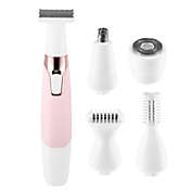 Unique Bargains Electric Razor for Women, 5 in 1 Electric Shaver for Women, Portable Rechargeable Hair Trimmer Wet and Dry Cordless Women Shaver Hair Remover for Face, Legs and Bikini, Pink