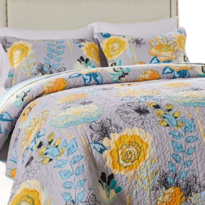 Gray-quilted Standard Sham Details about   Dessi 