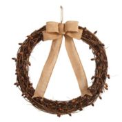 Nearly Natural 30" Fall Acorn and Decorative Bow Autumn Wreath