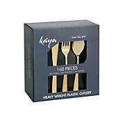 Smarty Had A Party 160PCS Classic Gold Cutlery Plastic Silverware Set (800 Forks, 400 Knives and 400 Spoons)