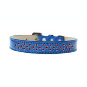 Mirage Pet Products Sprinkles Ice Cream Dog Collar - Red Crystals Size 12 - Blue
