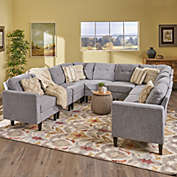 Contemporary Home Living 10-Piece Gray and Brown Contemporary Sectional Sofa Set 35.75"
